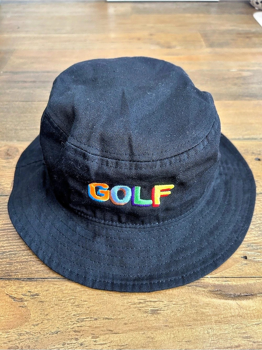 Golf Black Embroidered Golf Bucket Hat